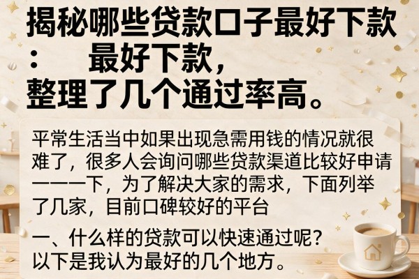 揭秘哪些贷款口子最好下款，整理了几个通过率高的