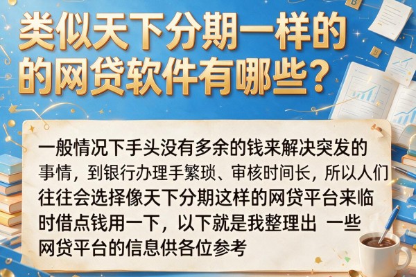 类似天下分期一样的网贷软件有哪些？整理几个还能用的