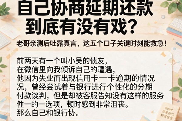 自己协商延期还款到底有没有戏？老哥亲测后吐露真言，这五个口子关键时刻能救急！