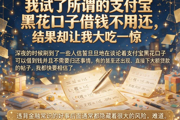 我试了所谓的支付宝黑花口子借钱不用还，结果却让我大吃一惊