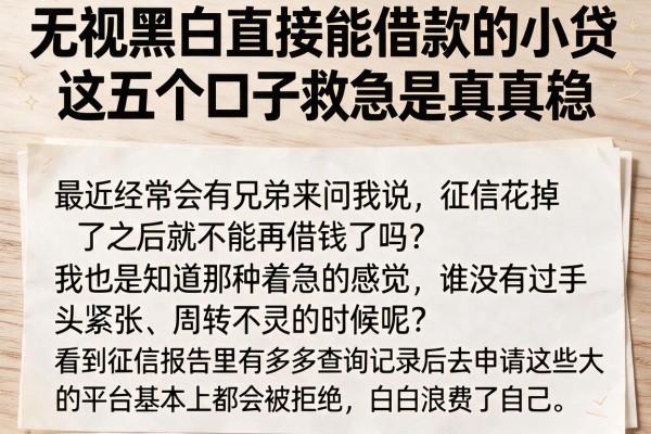 无视黑白直接能借款的小贷,这五个口子救急是真的稳