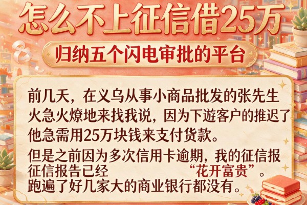 怎么不上征信借25万，归纳五个闪电审批的平台