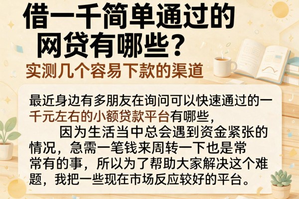 借一千简单通过的网贷有哪些？实测几个容易下款的渠道