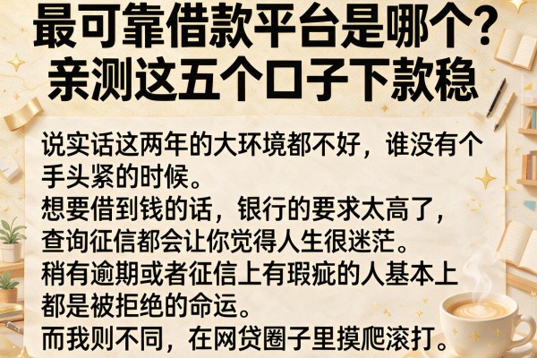 最可靠借款平台是哪个？亲测这五个口子下款稳