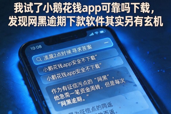 我试了小鹅花钱app可靠吗下载，发现网黑逾期下款软件其实另有玄机