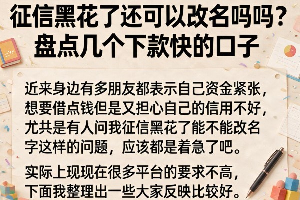 征信黑花了还可以改名吗吗？盘点几个下款快的口子