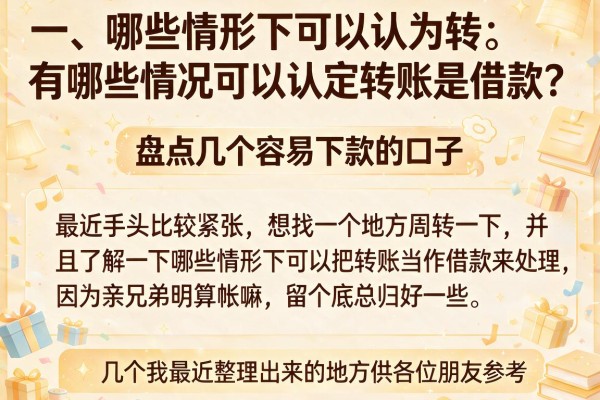 有哪些情况可以认定转账是借款？盘点几个容易下款的口子
