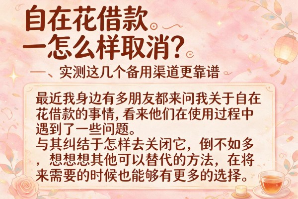 自在花借款怎么样取消？实测这几个备用渠道更靠谱