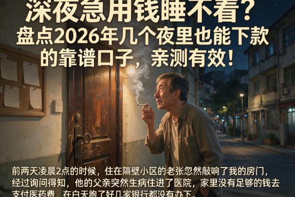 深夜急用钱睡不着？盘点2026年几个夜里也能下款的靠谱口子，亲测有效！