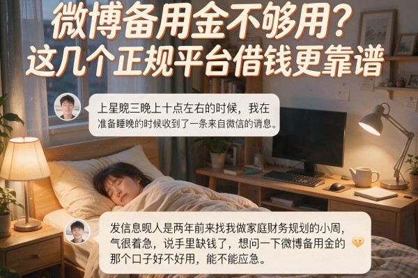 微博备用金不够用？这几个正规平台借钱更靠谱