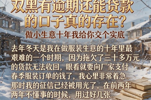 双黑有逾期还能贷款的口子真的存在？做小生意十年我给你交个实底