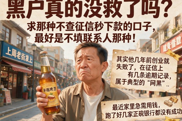 黑户真的没救了吗？求那种不查征信秒下款的口子，最好是不填联系人那种！