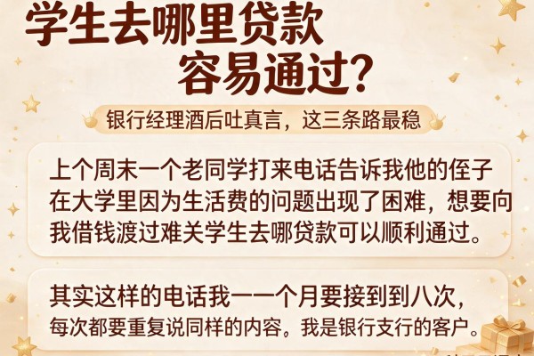 学生去哪里贷款容易通过？银行经理酒后吐真言，这三条路最稳