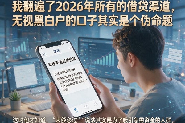 我翻遍了2026年所有的借贷渠道，发现无视黑白户的口子其实是个伪命题