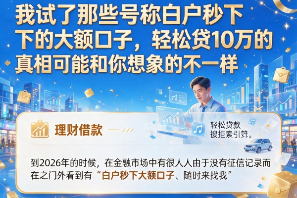 我试了那些号称白户秒下的大额口子,轻松贷10万的真相可能和你想象的不一样
