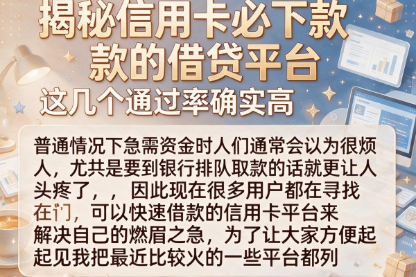 揭秘信用卡必下款的借贷平台，这几个通过率确实高