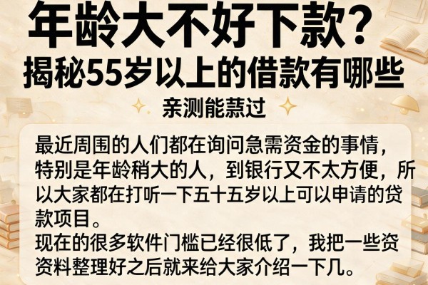 年龄大不好下款？揭秘55岁以上的借款有哪些，亲测能过