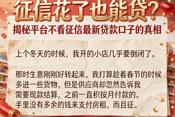 征信花了也能贷？揭秘平台不看征信最新贷款口子的真相