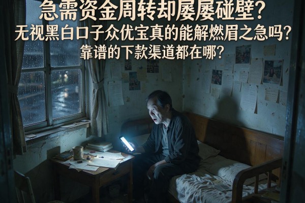 急需资金周转却屡屡碰壁？无视黑白口子众优宝真的能解燃眉之急吗？靠谱的下款渠道都在哪？