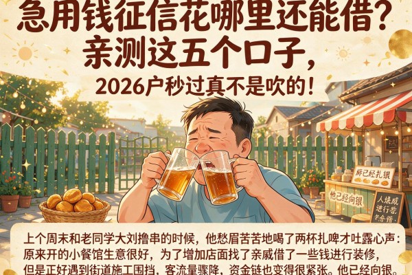 急用钱征信花哪里还能借？亲测这五个口子，2026户秒过真不是吹的！
