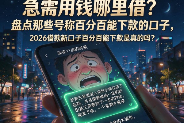 急需用钱哪里借？盘点那些号称百分百能下款的口子，2026借款新口子百分百能下款是真的吗？
