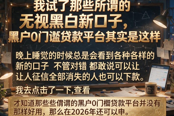 我试了那些所谓的无视黑白新口子，黑户0门槛贷款平台其实是这样