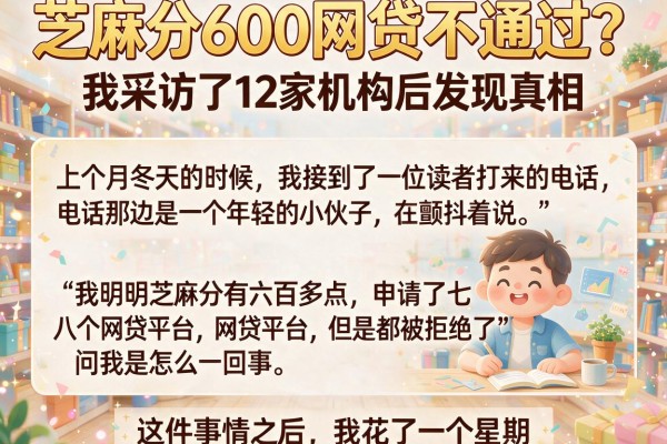 芝麻分600网贷不通过？我采访了12家机构后发现真相
