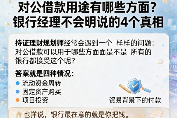 对公借款用途有哪些方面？银行经理不会明说的4个真相
