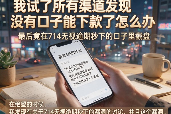 我试了所有渠道发现没有口子能下款了怎么办，最后竟在714无视逾期秒下的口子里翻盘