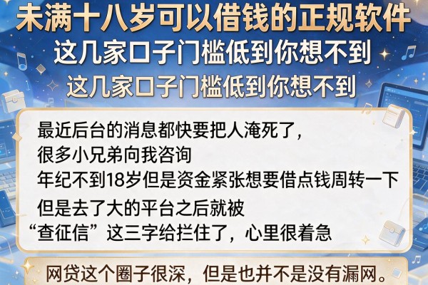 未满十八岁可以借钱的正规软件，这几家口子门槛低到你想不到