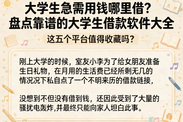 大学生急需用钱哪里借？盘点靠谱的大学生借款软件大全，这五个平台值得收藏吗？