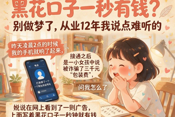 黑花口子一秒有钱？别做梦了，从业12年我说点难听的