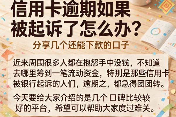 信用卡逾期如果被起诉了怎么办？分享几个还能下款的口子