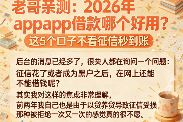 老哥亲测：2026年app借款哪个好用？这5个口子不看征信秒到账