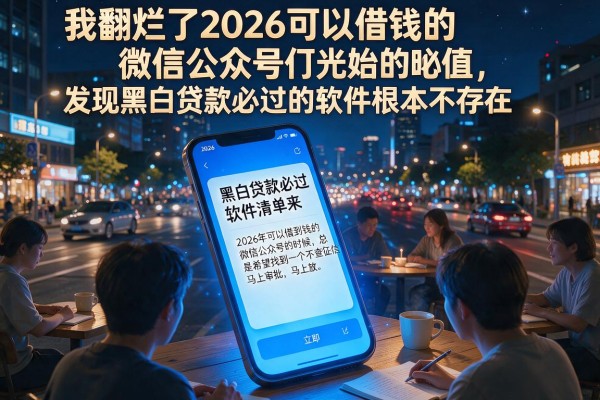 我翻烂了2026可以借钱的微信公众号，发现黑白贷款必过的软件根本不存在
