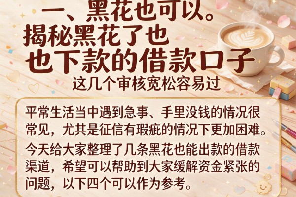 揭秘黑花了也下款的借款口子，这几个审核宽松容易过