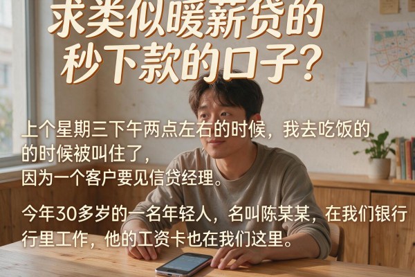 求类似暖薪贷的秒下款的口子？银行经理告诉你哪些能碰
