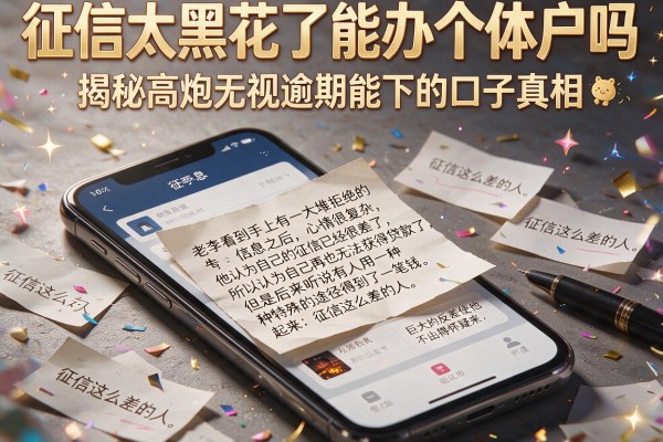 征信太黑花了能办个体户吗，揭秘高炮无视逾期能下的口子真相