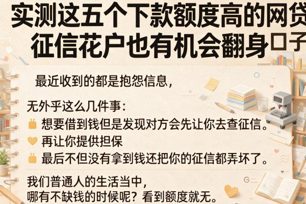 实测这五个下款额度高的网贷口子，征信花户也有机会翻身