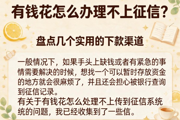 有钱花怎么办理不上征信？盘点几个实用的下款渠道
