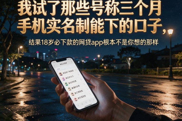 我试了那些号称三个月手机实名制能下的口子，结果18岁必下款的网贷app根本不是你想的那样