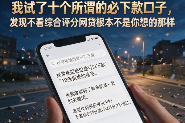 我试了十个所谓的必下款口子,发现不看综合评分的网贷根本不是你想的那样