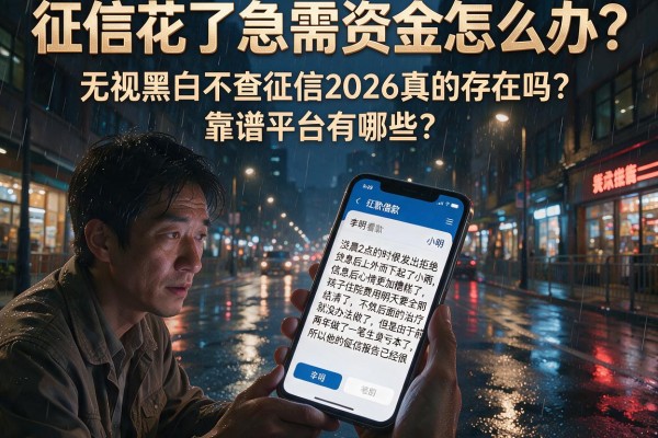 征信花了急需资金怎么办？无视黑白不查征信2026真的存在吗？靠谱平台有哪些？
