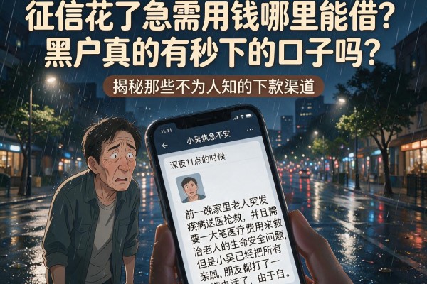 征信花了急需用钱哪里能借？黑户真的有秒下的口子吗？揭秘那些不为人知的下款渠道