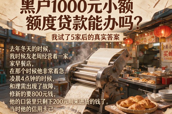 黑户1000元小额度贷款能办吗？我试了5家后的真实答案