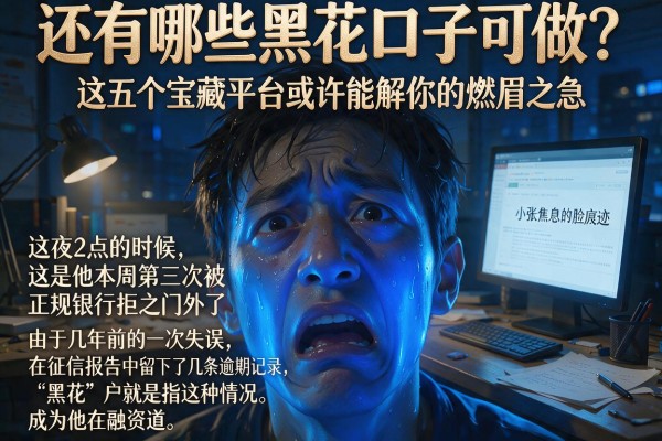 还有哪些黑花口子可做？这五个宝藏平台或许能解你的燃眉之急