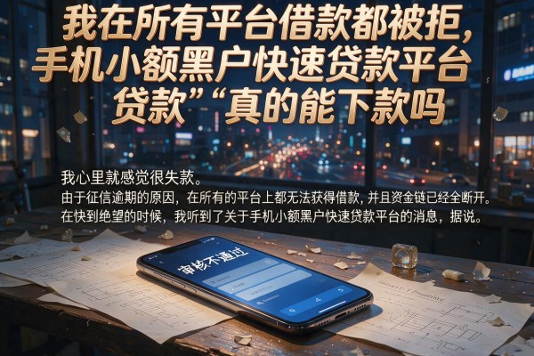 我在所有平台借款都被拒，手机小额黑户快速贷款平台真的能下款吗