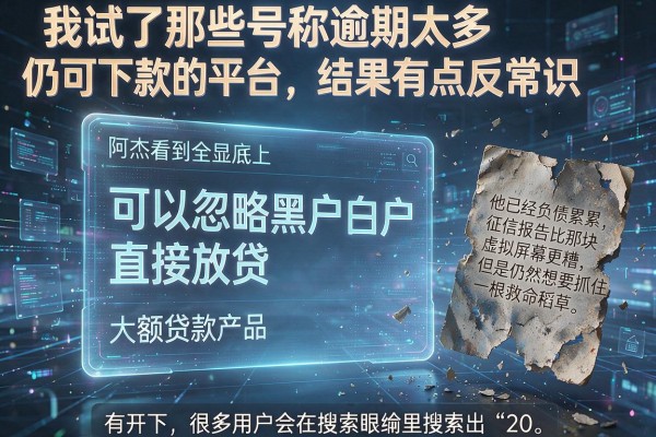 我试了那些号称逾期太多仍可下款的平台，结果有点反常识
