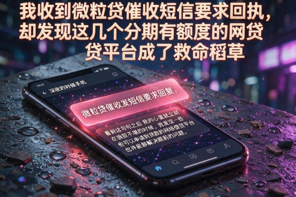 我收到微粒贷催收短信要求回执，却发现这几个分期有额度的网贷平台成了救命稻草