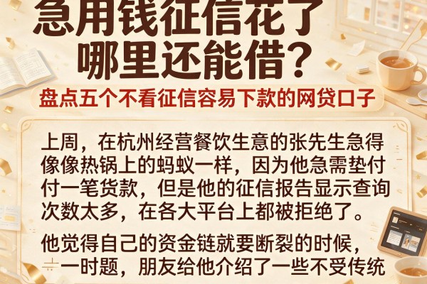 急用钱征信花了哪里还能借？盘点五个不看征信容易下款的网贷口子
